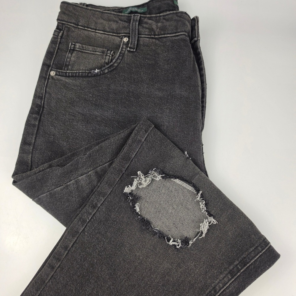 Wild Fable Womens Highest Rise Mom Jeans Faded Black Distressed Size 16